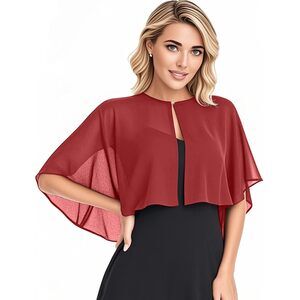 7435 Solf Chiffon Shawl Wraps For Evening Dress Shoulder Wedding Cape Shrug